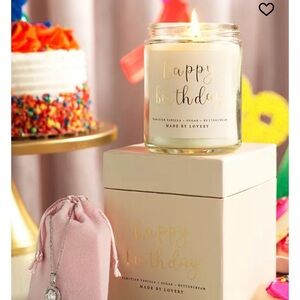 Lovery Happy Birthday Candle - White